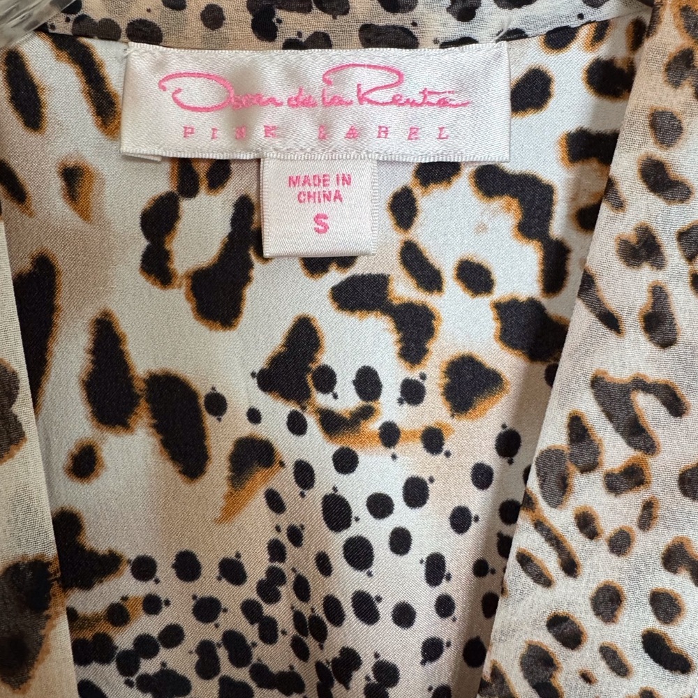 NWT Oscar de la Renta Pink Label Animal Print Robe Size S - Picture 3 of 8